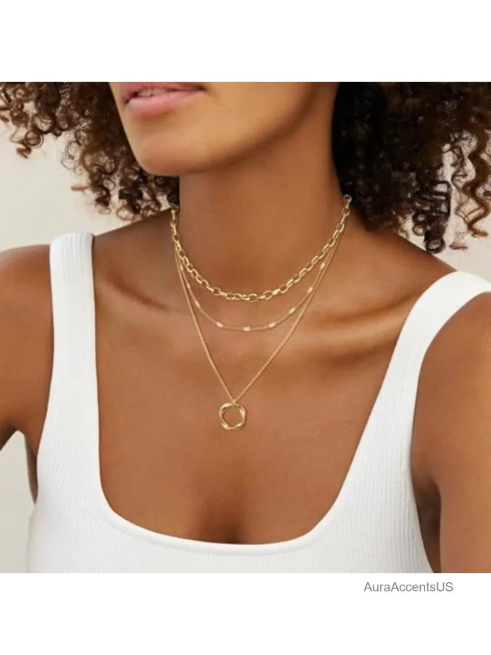 Gold Layered Necklaces for Women 14k Gold Plated Dainty Stackable Choker Set